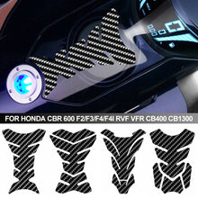 Load image into Gallery viewer, 5D Carbon Fibre Motorcycle Motorbike Racing Fiber Fuel Gas Cap Cover Tank Protector Pad Sticker Decal For Honda CBR 600 F2/F3/F4/F4i RVF VFR CB400 CB1300
