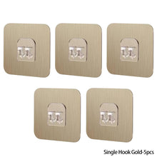 Load image into Gallery viewer, 5pcs Wall Hook for Storage Rack Replacement Self Adhesive Hooks No Drill Hanger Hook Organizer Puch Free Shelf Hooks
