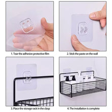 Load image into Gallery viewer, 5pcs Wall Hook for Storage Rack Replacement Self Adhesive Hooks No Drill Hanger Hook Organizer Puch Free Shelf Hooks
