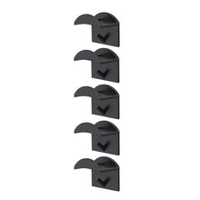 Load image into Gallery viewer, 5pcs Self Adhesive Hat Hooks Wall Hat Holder Hat Show Rack Double Hook Black White Hooks for Hats Caps
