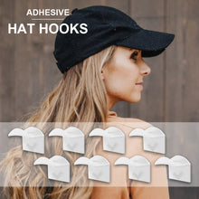 Load image into Gallery viewer, 5pcs Self Adhesive Hat Hooks Wall Hat Holder Hat Show Rack Double Hook Black White Hooks for Hats Caps
