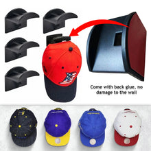 Load image into Gallery viewer, 5pcs Self Adhesive Hat Hooks Wall Hat Holder Hat Show Rack Double Hook Black White Hooks for Hats Caps
