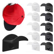 Load image into Gallery viewer, 5pcs Self Adhesive Hat Hooks Wall Hat Holder Hat Show Rack Double Hook Black White Hooks for Hats Caps
