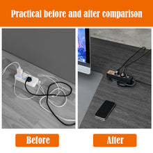 Load image into Gallery viewer, Self-Adhesive Power Stip Holder with Cable Organizer Plug Socket Fixator Wire Winder Wall Table Cable Holder Shelf Rack
