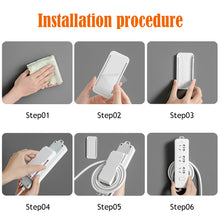Load image into Gallery viewer, Self-Adhesive Power Stip Holder with Cable Organizer Plug Socket Fixator Wire Winder Wall Table Cable Holder Shelf Rack
