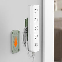 Load image into Gallery viewer, Self-Adhesive Power Stip Holder with Cable Organizer Plug Socket Fixator Wire Winder Wall Table Cable Holder Shelf Rack
