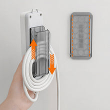 Load image into Gallery viewer, Self-Adhesive Power Stip Holder with Cable Organizer Plug Socket Fixator Wire Winder Wall Table Cable Holder Shelf Rack
