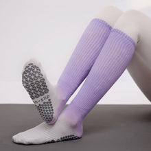 Load image into Gallery viewer, 1 Pair Autumn Winter Extended Yoga Pilates Socks Professional Silicone Non-Slip Long Cylinder Pressure Sports Socks Indoor Jump Rope Stretching Fitness Equipment
