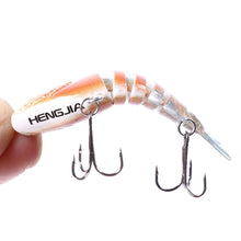 Load image into Gallery viewer, 1PC 6.35CM/9.3G Multi Jointed Double Hook Simulation Lure Bait Tilapia Bass Tip Mouth Long Cast Bait 8# Hook
