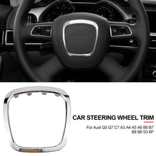 Load image into Gallery viewer, Car Steering Wheel Panel Frame Ring Sticker Trim Center Cover Protector For Audi Q5 Q7 C7 A3 A4 A5 A6 B6 B7 B8 B8 S3 8P
