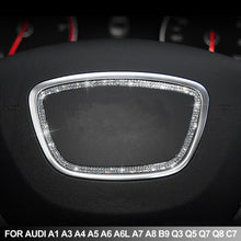 Load image into Gallery viewer, Diamond Bling Car Steering Wheel Emblem Ring Cover Trim Sticker for Audi A1 A3 A4 A5 A6 A6L A7 A8 B9 Q3 Q5 Q7 Q8 C7
