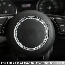 Load image into Gallery viewer, Diamond Bling Car Steering Wheel Emblem Ring Cover Trim Sticker for Audi A1 A3 A4 A5 A6 A6L A7 A8 B9 Q3 Q5 Q7 Q8 C7
