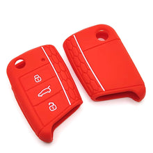 Load image into Gallery viewer, Car 3 Button Key Silicone Car Key Cases Cover Folding Remote Key Fob Protection For VW Polo Golf 7 Tiguan Skoda Octavia Kodiaq Karoq Accessories
