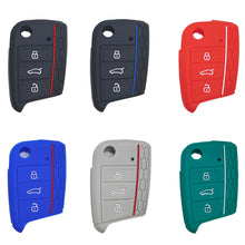 Load image into Gallery viewer, Car 3 Button Key Silicone Car Key Cases Cover Folding Remote Key Fob Protection For VW Polo Golf 7 Tiguan Skoda Octavia Kodiaq Karoq Accessories
