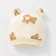 Load image into Gallery viewer, Soft Infant Beanies Caps Baby Hat Cartoon Bear Boneless Muslin Hat Newborn Headwear Windproof Spring Hat 0-3M Baby Hats

