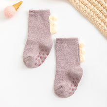 Load image into Gallery viewer, Toddler Kids Socks Newborn Baby Prewalker Winter Thick Coral Fleece Cotton Dinosaur Girl Autumn Infant Boy Cartoon Sock 0-5Y
