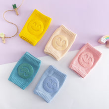 Load image into Gallery viewer, Newborn Autumn Terry Baby Socks Elbow Pads Toddler Crawling Knee Pads Baby Children Knee Pads Smiling Face Knee Pads
