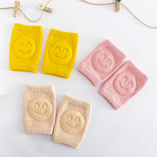 Load image into Gallery viewer, Newborn Autumn Terry Baby Socks Elbow Pads Toddler Crawling Knee Pads Baby Children Knee Pads Smiling Face Knee Pads
