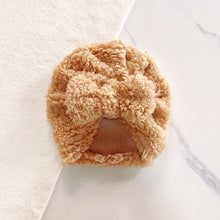 Load image into Gallery viewer, Cute Newborn Baby Hats Knot Turban Bow Fabric Thick Ear Warmer Infant Indian Hat for Boys Girls Soft Hat Beanies Winter
