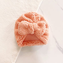Load image into Gallery viewer, Cute Newborn Baby Hats Knot Turban Bow Fabric Thick Ear Warmer Infant Indian Hat for Boys Girls Soft Hat Beanies Winter
