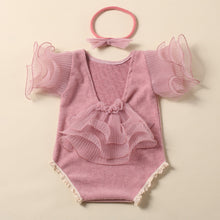 Load image into Gallery viewer, Newborn Photo Props Baby Romper Lace Clothing Toddler Art Photography Newborn Headdress Flower Girls Photograph Prop
