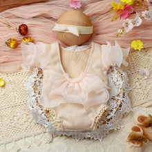 Load image into Gallery viewer, Newborn Photo Props Baby Romper Lace Clothing Toddler Art Photography Newborn Headdress Flower Girls Photograph Prop
