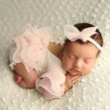 Load image into Gallery viewer, Newborn Photo Props Baby Romper Lace Clothing Toddler Art Photography Newborn Headdress Flower Girls Photograph Prop

