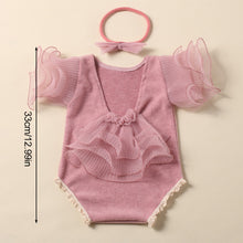 Load image into Gallery viewer, Newborn Photo Props Baby Romper Lace Clothing Toddler Art Photography Newborn Headdress Flower Girls Photograph Prop
