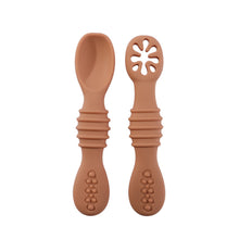 Load image into Gallery viewer, Baby Spoon Fork Set Food Grade Silicone Sticky Spoon Children Cutlery Training Spoon Feeding Tableware Soft Kitchen Accessories
