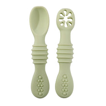 Load image into Gallery viewer, Baby Spoon Fork Set Food Grade Silicone Sticky Spoon Children Cutlery Training Spoon Feeding Tableware Soft Kitchen Accessories
