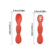 Load image into Gallery viewer, Baby Spoon Fork Set Food Grade Silicone Sticky Spoon Children Cutlery Training Spoon Feeding Tableware Soft Kitchen Accessories
