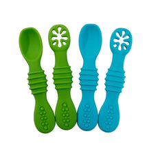 Load image into Gallery viewer, Baby Spoon Fork Set Food Grade Silicone Sticky Spoon Children Cutlery Training Spoon Feeding Tableware Soft Kitchen Accessories

