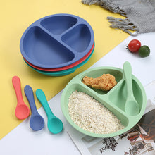 Load image into Gallery viewer, Baby Silicone Dining Plate Kids Feeding Plate Sucker Bowl Solid Smile Face Children Dishes Toddler Training Tableware BPA Free
