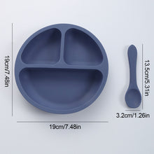 Load image into Gallery viewer, Baby Silicone Dining Plate Kids Feeding Plate Sucker Bowl Solid Smile Face Children Dishes Toddler Training Tableware BPA Free
