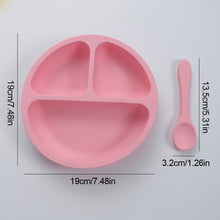 Load image into Gallery viewer, Baby Silicone Dining Plate Kids Feeding Plate Sucker Bowl Solid Smile Face Children Dishes Toddler Training Tableware BPA Free
