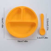 Load image into Gallery viewer, Baby Silicone Dining Plate Kids Feeding Plate Sucker Bowl Solid Smile Face Children Dishes Toddler Training Tableware BPA Free
