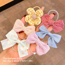 Load image into Gallery viewer, 10pcs Cute Flower Elastic Hair Bands for Girls Hair Protection Bow Tie Scrunchies Hair Rope Sweet Hair Circle Baby Hair Accessories

