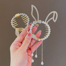 Load image into Gallery viewer, Cute Shiny Angel Wing Animal Ears Hair Clip Elegant Tassel Pearl Hairpins Ponytail Bun Headband For Women Girl Hair Accessories

