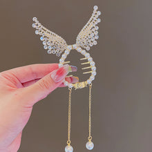 Load image into Gallery viewer, Cute Shiny Angel Wing Animal Ears Hair Clip Elegant Tassel Pearl Hairpins Ponytail Bun Headband For Women Girl Hair Accessories
