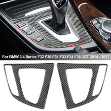 Load image into Gallery viewer, Carbon Fiber Car Gear Shift Panel Cover Trim Stickers Decoration Decal Trim Accessories For BMW 3 4 Series F32 F30 F31 F33 F34 F36 3GT 2014 - 2017
