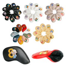Load image into Gallery viewer, Golf Accessories 9Pcs/Set Portable PU Golf Club Iron Head Covers Protector Golfs Head Cover Set Golf Putter Cover Golf Headcover

