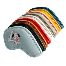 Load image into Gallery viewer, Golf Accessories 9Pcs/Set Portable PU Golf Club Iron Head Covers Protector Golfs Head Cover Set Golf Putter Cover Golf Headcover
