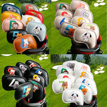 Load image into Gallery viewer, Golf Accessories 9Pcs/Set Portable PU Golf Club Iron Head Covers Protector Golfs Head Cover Set Golf Putter Cover Golf Headcover
