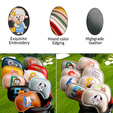 Load image into Gallery viewer, Golf Accessories 9Pcs/Set Portable PU Golf Club Iron Head Covers Protector Golfs Head Cover Set Golf Putter Cover Golf Headcover
