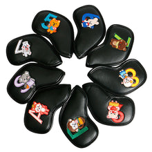 Load image into Gallery viewer, Golf Accessories 9Pcs/Set Portable PU Golf Club Iron Head Covers Protector Golfs Head Cover Set Golf Putter Cover Golf Headcover

