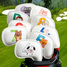 Load image into Gallery viewer, Golf Accessories 9Pcs/Set Portable PU Golf Club Iron Head Covers Protector Golfs Head Cover Set Golf Putter Cover Golf Headcover
