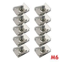 Load image into Gallery viewer, 10pcs Car Spring Steel M4 M5 M6 M8 U Type Clips with Thread 8mm 5mm 6mm 4mm Reed Nuts for Motorcycle Scooter ATV Moped
