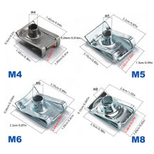 Load image into Gallery viewer, 10pcs Car Spring Steel M4 M5 M6 M8 U Type Clips with Thread 8mm 5mm 6mm 4mm Reed Nuts for Motorcycle Scooter ATV Moped

