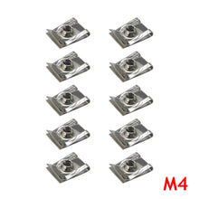 Load image into Gallery viewer, 10pcs Car Spring Steel M4 M5 M6 M8 U Type Clips with Thread 8mm 5mm 6mm 4mm Reed Nuts for Motorcycle Scooter ATV Moped
