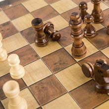 Load image into Gallery viewer, 24cm*24cm 3 in 1 Folding Wooden Chess Board Portable Chess Game Board Wooden Chess Board for Adults Kids Gift Family Game
